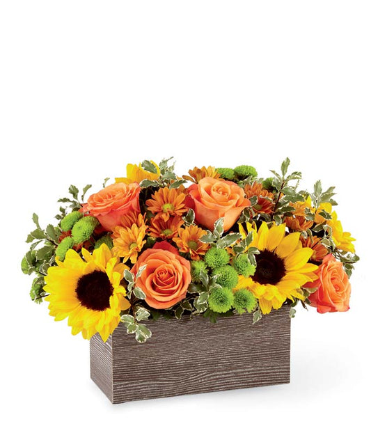 Butterscotch Blossoms Basket — floral shop