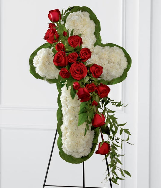 Floral Cross Easel — floral delivery service