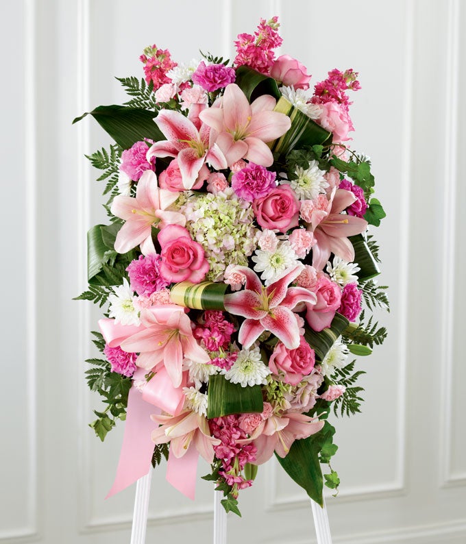 Blushing Rose Standing Spray — flowers arrangements