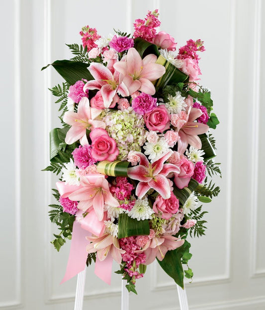 Blushing Rose Standing Spray — flowers arrangements