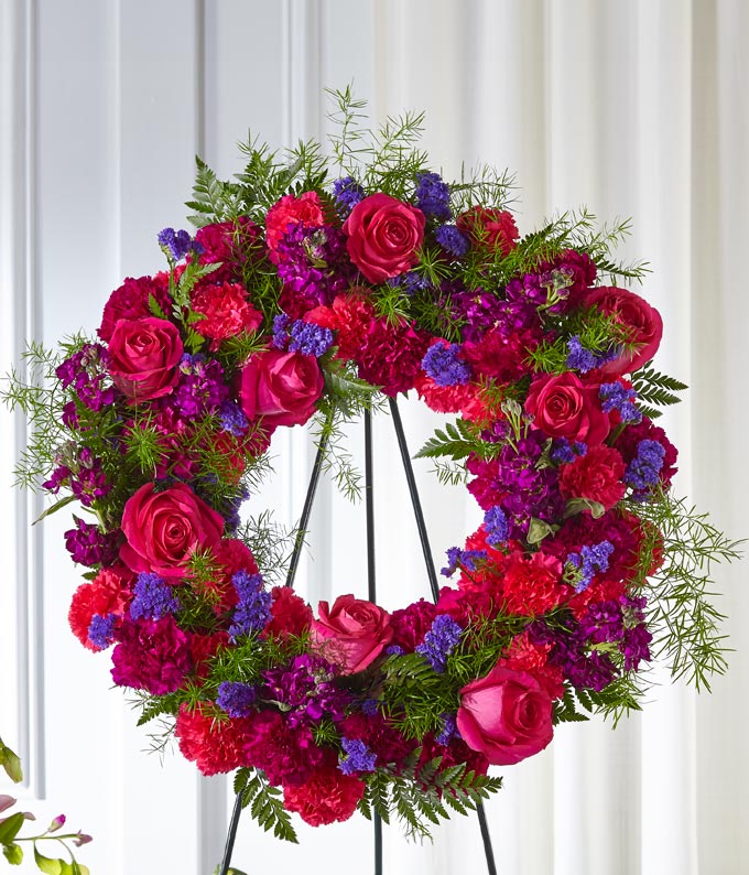Calming Colors Wreath — shop flowers near me
