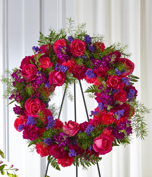 Calming Colors Wreath — shop flowers near me
