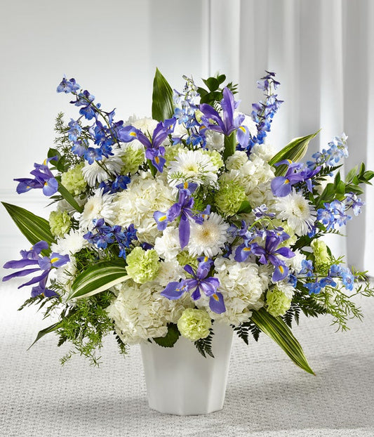 Soft Serenity Floor Basket — birthday bouquet delivery