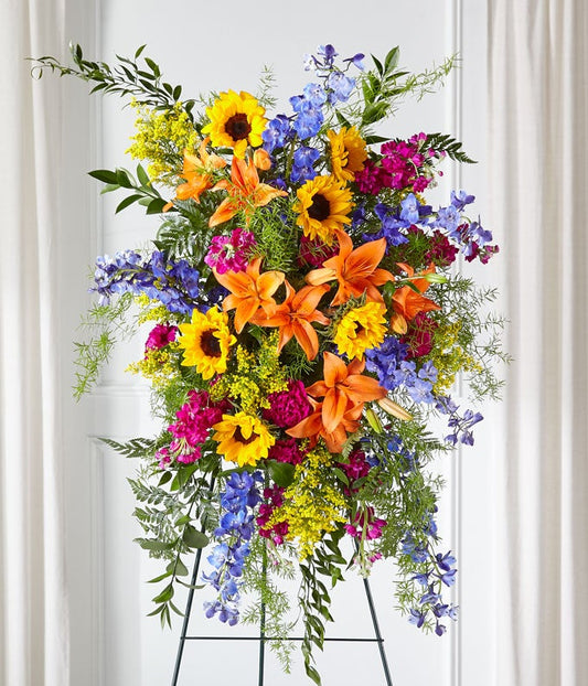 Sunlit Memories Standing Spray — blooms flowers