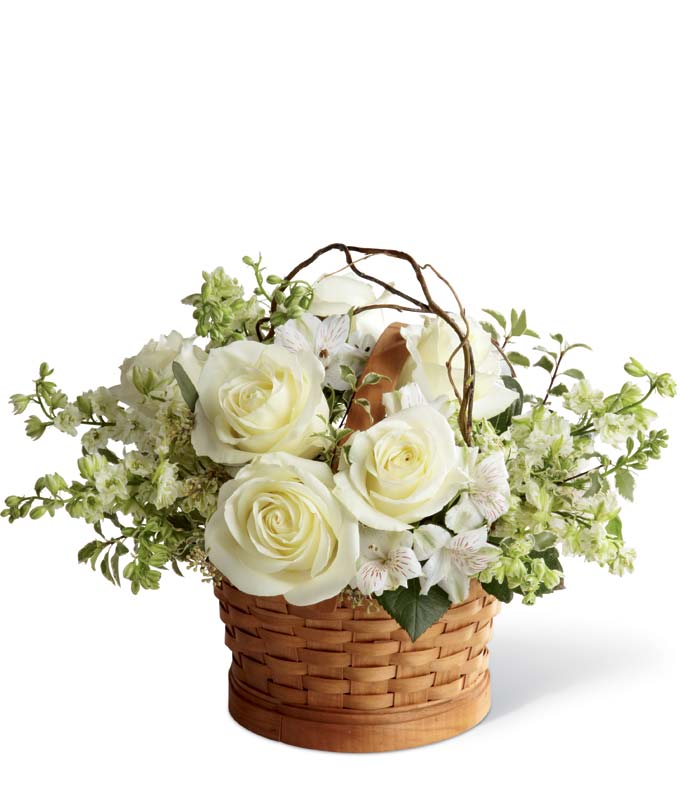 The Peaceful White Basket — florist flower shop