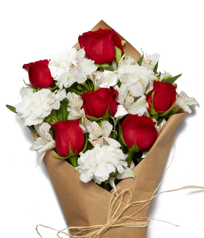 Farm Fresh Red & White Blooms — buy flowers online delivery
