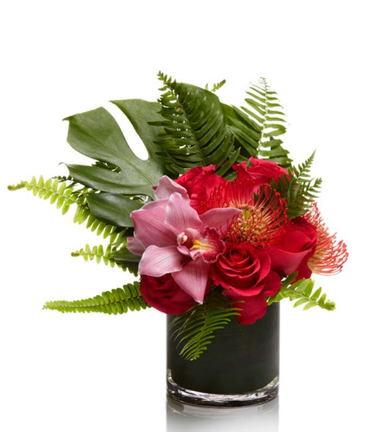Tropical Rose & Orchid Elegance — floral delivery near me
