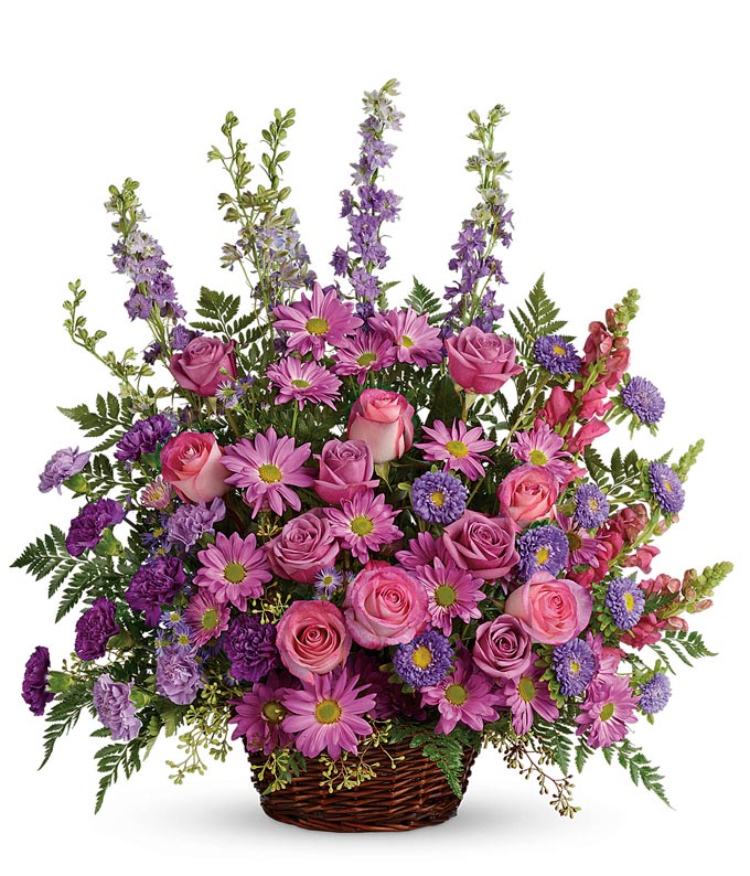 Gentle Remembrance Floral Basket — birthday flower