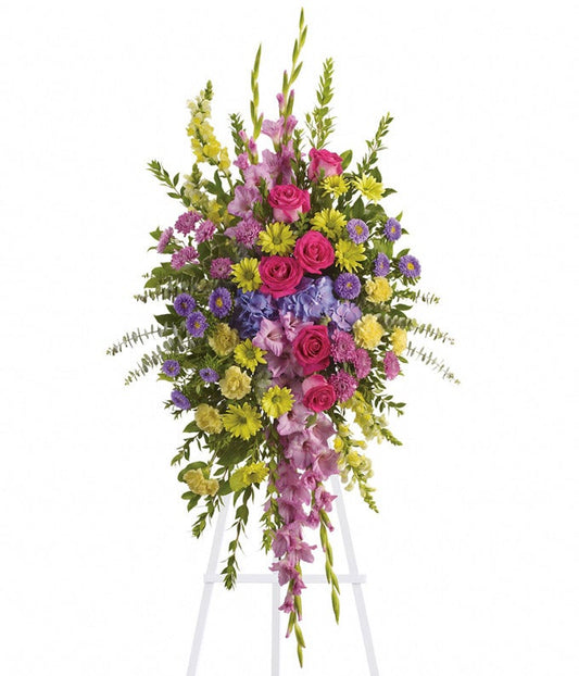 Bright and Beautiful Spray — flowers for a funeral