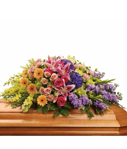 Enchanted Garden Casket Spray — valentines flower delivery