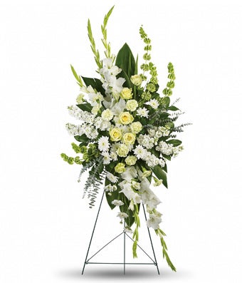 White Condolence Spray — corsage near me