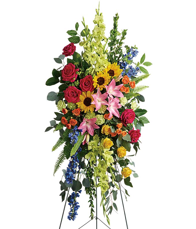 Vibrant Remembrance Standing Spray — mother's day flowers
