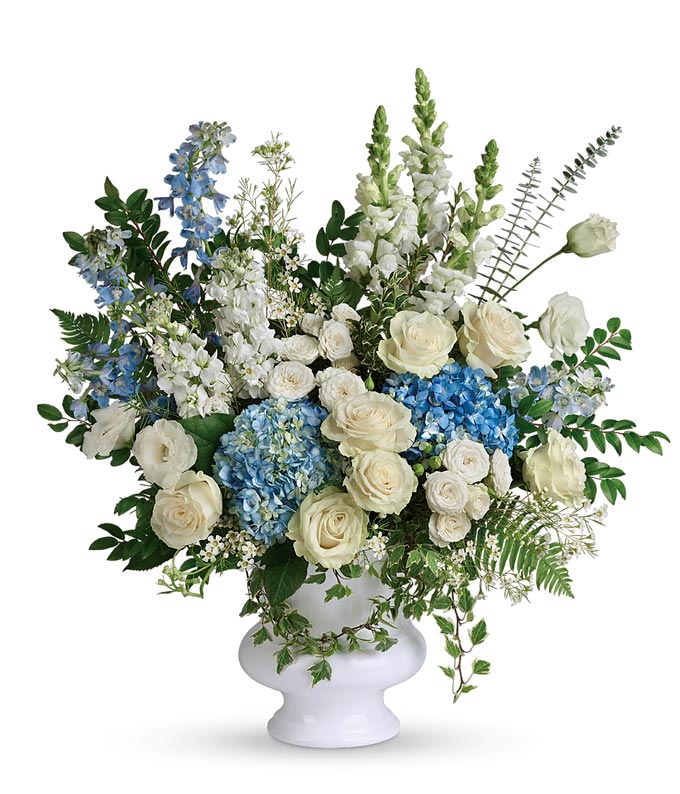 Tranquil Blue Remembrance Bouquet — send flowers