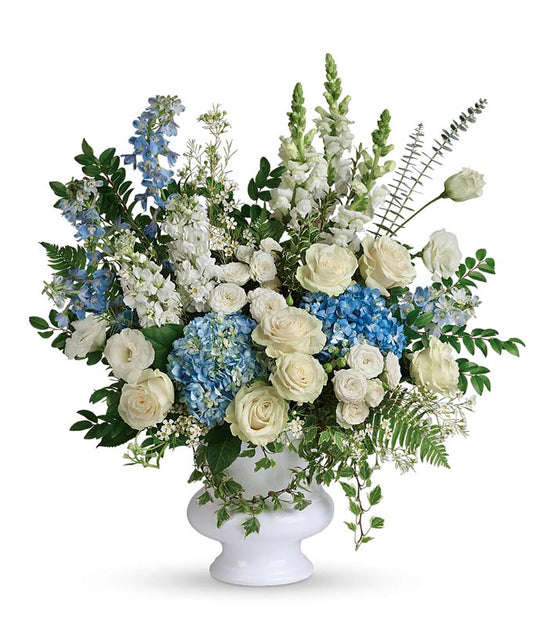 Tranquil Blue Remembrance Bouquet — send flowers