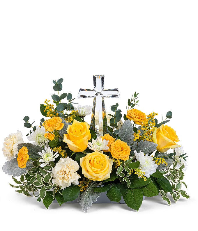 Holy Light Crystal Cross Bouquet — order flowers online for delivery